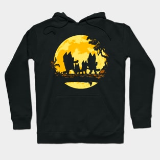 Bluey Walking Under Yellow Moon Hoodie